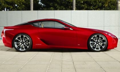 A side profile view of the new Lexus LF-LC Hybrid Sport Coupe Concept