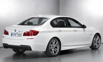 The back end of the BMW M550d xDrive sedan