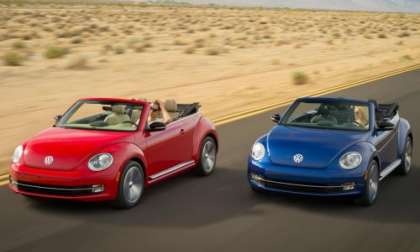 A pair of 2013 VW Beetle Convertibles