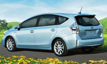 The back end of the 2012 Toyota Prius V Five