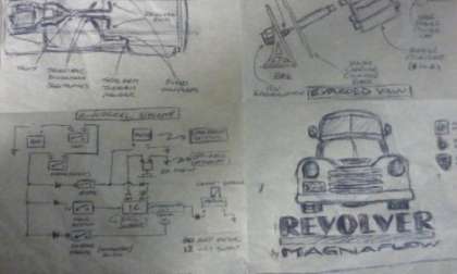 The first drawing of the 1949 Chevrolet MagnaFlow Revolver pickup