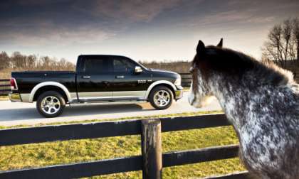 The 2013 Ram 1500 with a horse