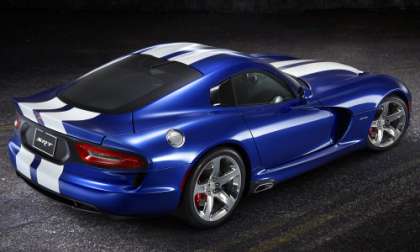The 2013 SRT Viper GTS Launch Edition from the rear
