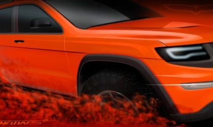 The first teaser of the 2014 Jeep Grand Cherokee Trailhawk II Concept