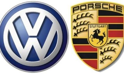 The VW and Porsche logos