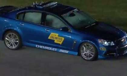 NASCAR Chevy SS Pace Car on Fire