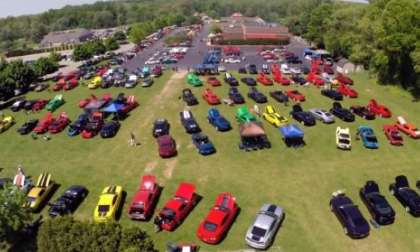 aerial view of the mifbody camaro show