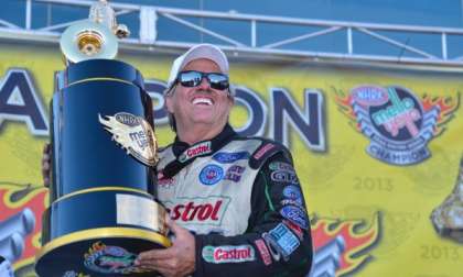 John Force with the 2013 NHRA championship trophy