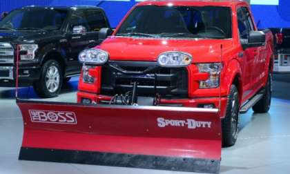 The 2015 Ford F150 with a snow plow