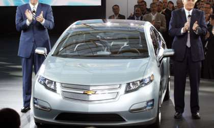 Lutz and Wagoner unveiling the Chevy Volt