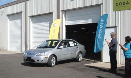 First 2012 Coda Sedan to roll off the assembly line
