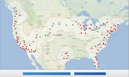 Projected Tesla Supercharger network, Winter 2013