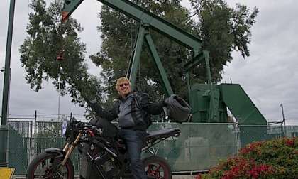 Terri sees the irony using an electric motor to drive those petroleum rigs.