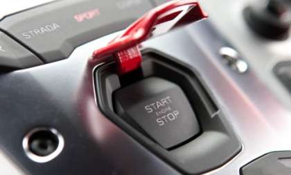 Lamborghini Aventador start-stop button is fighter-jet cool