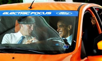 Obama in Ford Focus Electric