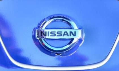 Nissan LEAF nameplate blue