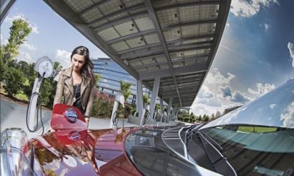 Nissan LEAF plugging in