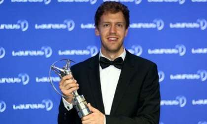 Sebastian Vettel receiving his Sportsman of the Year award
