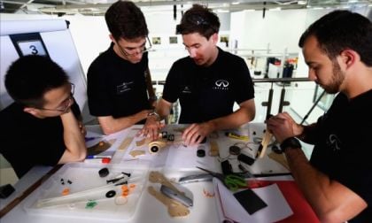 Engineering students with the Inifniti team