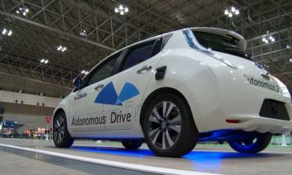 Nissan LEAF Autonomous Driving test vehicle at CEATEC