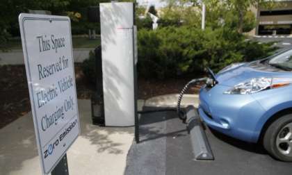 Nissan LEAF at public charging station