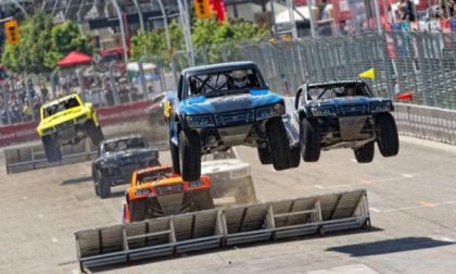 Stadium Super Trucks in flight