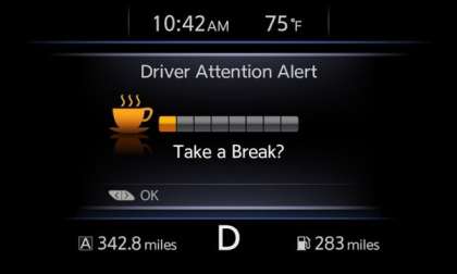 Nissan Driver Attention Alert screen