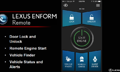 Lexus Enform Remote App.