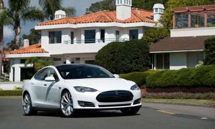 2014 Tesla Model S top green car