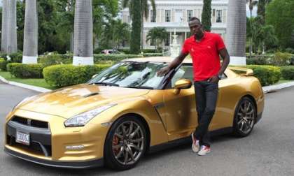 Usain Bolt and 2014 Nissan "Bolt Gold" GT-R 