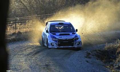 2013 Subaru WRX STI Rally car at 100 Acre Wood Rally in Missouri