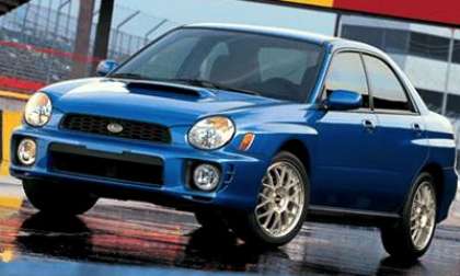 2015 Subaru WRX STI and 2002 Subaru WRX 