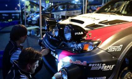 Pastrana takes lead in day two of Oregon Rally, Higgins engine seen smoking