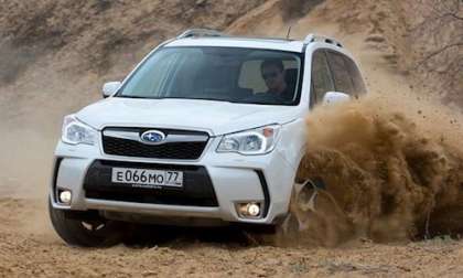2014 Subaru Forester is getting hot in frigid cold Russia 