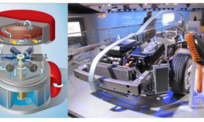 Cyclone Power engine on left; Volt technology display on right