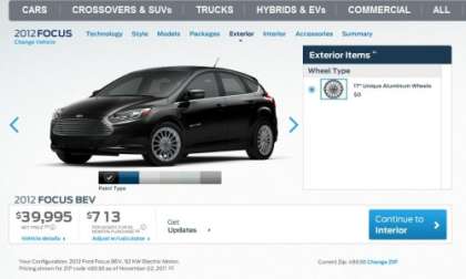 Website tool for Ford Focus BEV