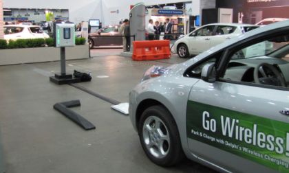 The theme was Go Wireless at the Delphi charging station at SAE World Congress