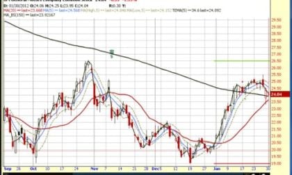 Daily Chart of GM stock after Jan. 30, 2012 opening