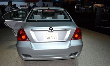 Rear View of CODA Automotive EV at 2011 LA Auto Show
