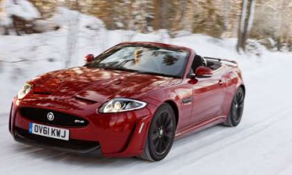 2012 Jaguar XKR-S in cold weather snow