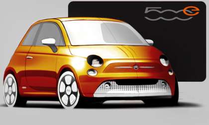 A rendering of the 2013 Fiat 500e. Image courtesy of Newspress. 