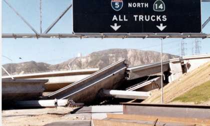 Newton Pass interchanged collapsed in the San Fernando earthquake of 1971. No ©