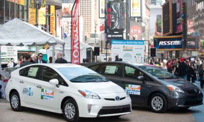 Toyota showcased the Prius in New York on Earth Day last month. Photo©TMS