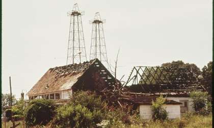 Abandoned oil wells on abandoned farm. National Archives and Records Administrat