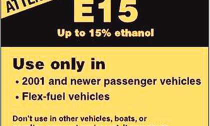 EPA's final E15 label to be displayed in all E15 fuel dispensers in the U.S.