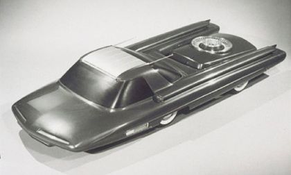The 1958 Ford Nucleon atomic concept car was never produced. Courtesy of Wikiped