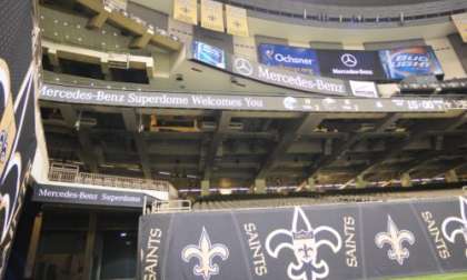 An interior shot of the Superdome show Mercedes-Benz signage. 