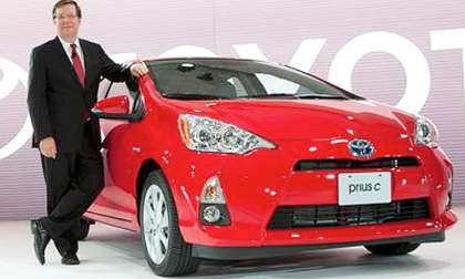 Jim Lentz at the debut of the Prius C earlier this year. Courtesy of Toyota. 