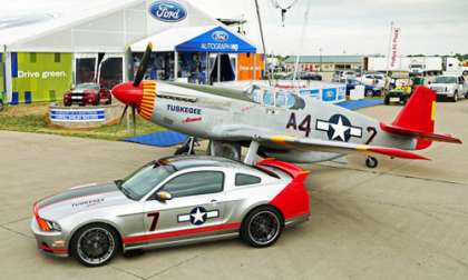 Two different Mustangs sporting Red Tails. Photo courtesy of Ford Motor Co. 
