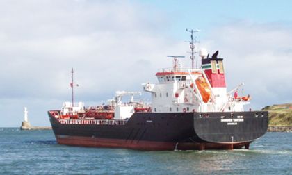 Tanker Border Tartan leaves Aberdeen. Image from Wikimedia commons. 